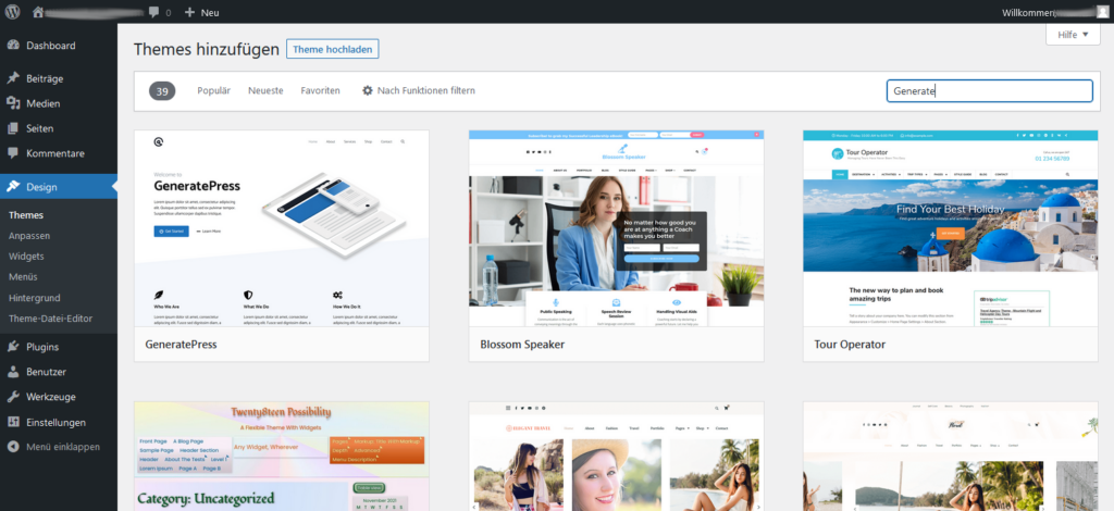 WordPress Theme installieren - Die ultimative Anleitung! 8 WordPress Theme auswählen
