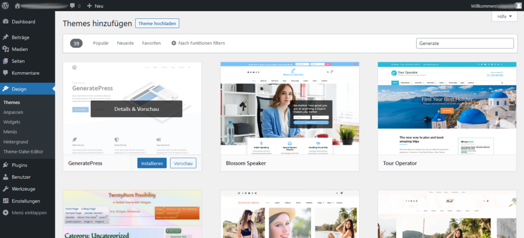WordPress Theme installieren - Die ultimative Anleitung! 9 WordPress Theme installieren