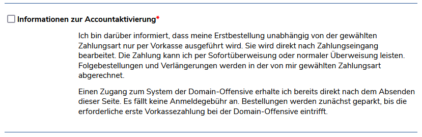 Eine Domain registrieren - Eine Anleitung für den Anbieter Domain Offensive! 17 Informationen zur Accountaktivierung - Domain Offensive Website