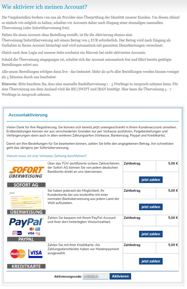 Eine Domain registrieren - Eine Anleitung für den Anbieter Domain Offensive! 18 Vorkassen Zahlart - Domain Offensive Website