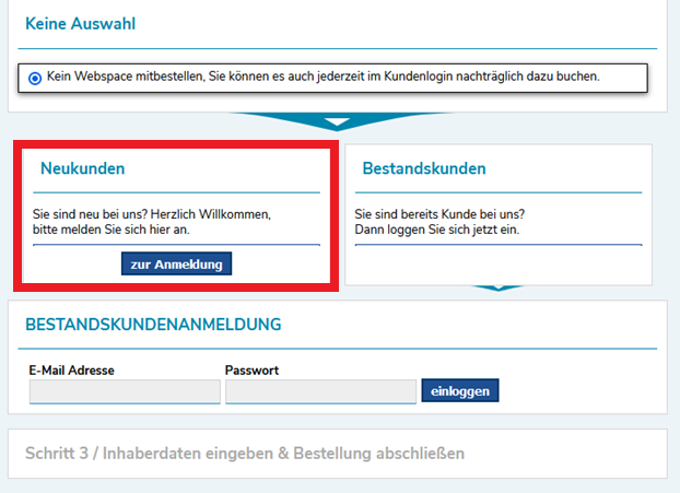 Eine Domain registrieren - Eine Anleitung für den Anbieter Domain Offensive! 12 Neukunde anlegen - Domain Offensive Website