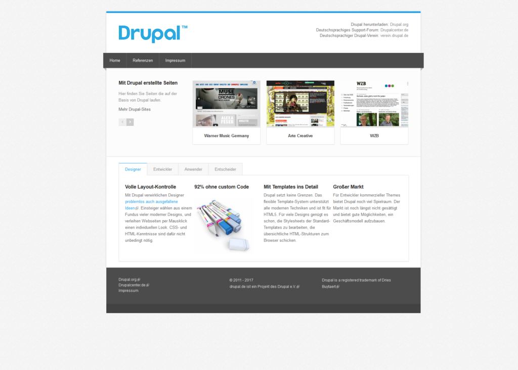 Website erstellen - Ein Überblick für Anfänger 13 Website erstellen mit Drupal