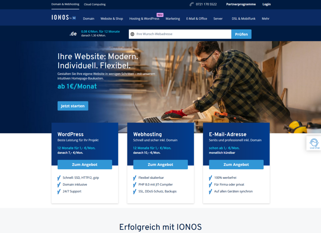 Website erstellen - Ein Überblick für Anfänger 9 Website erstellen mit Ionos