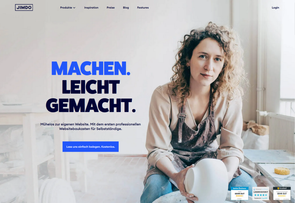 Website erstellen - Ein Überblick für Anfänger 5 Website erstellen mit Jimdo