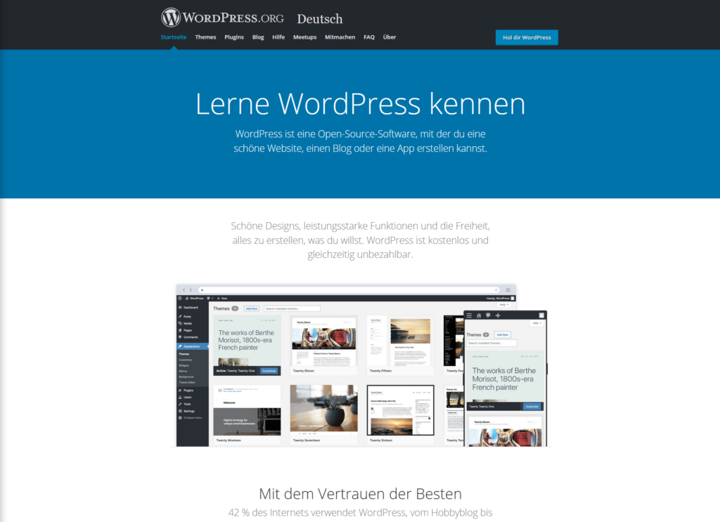 Website erstellen - Ein Überblick für Anfänger 11 Website erstellen mit WordPress.org