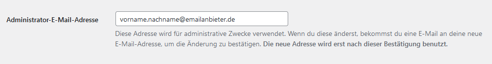 Administrator E-Mail-Adresse