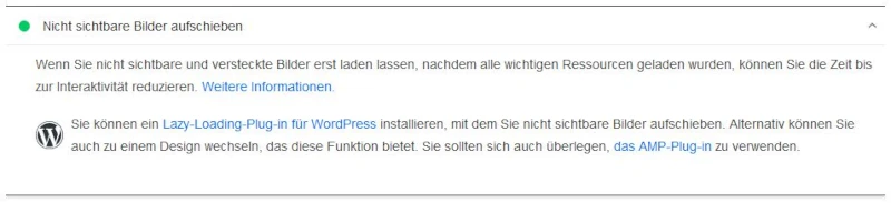 PageSpeed verbessern - durch diese 20 Maßnahmen optimierst du die Ladezeit! 18 Google PageSpeed Insights Lazy Loading aktiviert