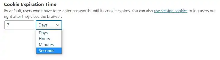 Eine WordPress-Website oder einzelne Webseiten per Passwort schützen - und das DSGVO-konform! So geht`s. 6 Passwort-Cookie Laufzeit Einstellung