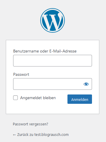 WP Installation Login - Schritt5