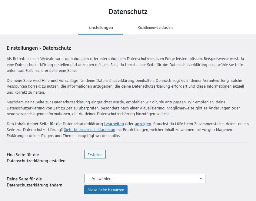 Eine WordPress-Website oder einzelne Webseiten per Passwort schützen - und das DSGVO-konform! So geht`s. 15 WordPress Einstellung zur Datenschutzerklärung