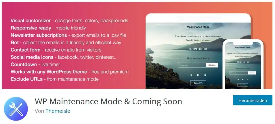 Eine WordPress-Website oder einzelne Webseiten per Passwort schützen - und das DSGVO-konform! So geht`s. 9 WordPress Plugin WP Maintenance Mode